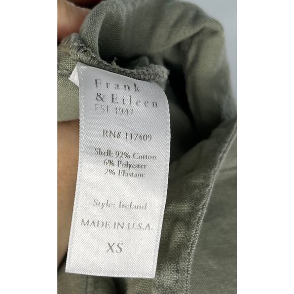 FRANK & EILEEN Sz XS Ireland Long Sleeve Shorts Playsuit Romper Sage Green - Picture 4 of 11